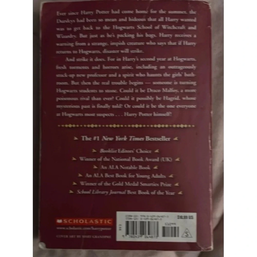 Harry Potter and the Chamber of Secrets J.K. Rowling Scholastic Paperback Book